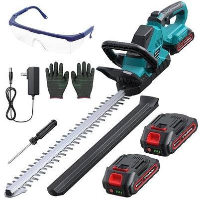 Hedge Trimmers Cordless with Battery, 3000RPM Brushless Motor | Electric Bush Clipper with 2 Pack Batteries, 20'' 180° Rotatable Head, 2/3'' Blade Gap, Gardening Gifts for Men Dad Father