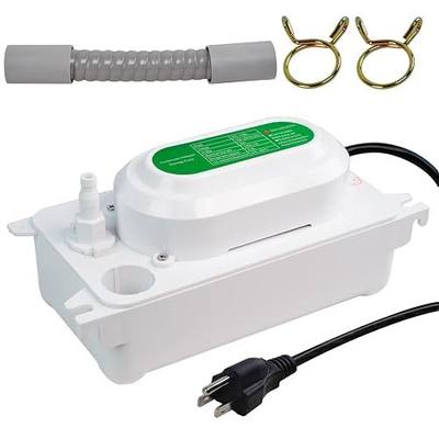 Condensate Pump, 6.6 ft/2 m Lift, 110V, 5W AC, 100 L/H Flow, Air Conditioner, Commercial Ice Makers, White