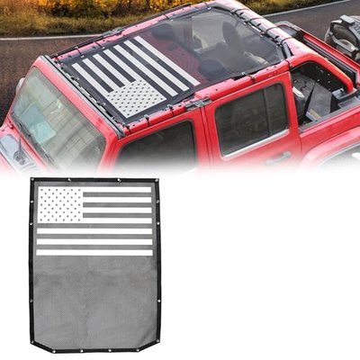 Sunshade Cover for 2018-2026 Jeep Wrangler JL/JLU 4 Door & 4XE, Flag