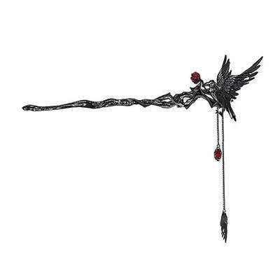 Goth Style Personality Crow Hairpin for women hair fixing accessories Long hairpin (M3361)