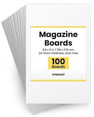 Magazine Boards – 100 Pack, 24pt Acid-Free, 8.5 x 11 Poster Board, Ideal for Magazine Storage & Fabric Organizer