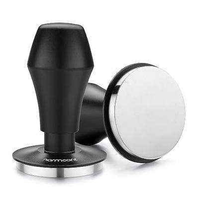 Normcore 58.5mm Coffee Tamper V4.1 with Click Sound Feedback, Spring Loaded Tamper With Stainless Steel Flat Base, Compatible with 58mm Espresso Machine Portafilter, Black