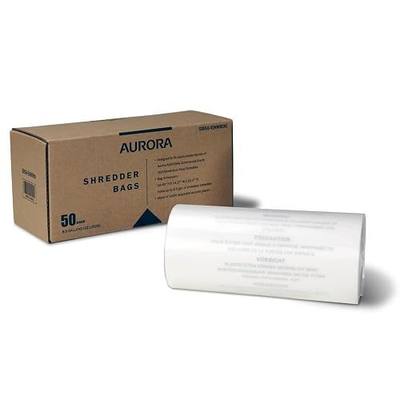Aurora SB50 Shredder Bags, Design for Aurora AU200MA and AU220MB auto feed shredders, Hold up to 8.5 Gallon of shredded materials, 1 Roll of 50 Bags