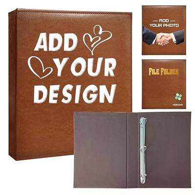Personalized 3-Ring Binders, Custom 1-Inch Binder with Business Name, Logo, or Photo - Fits 8.5" x 11" Paper, Fully Customizable Cover for Professional or Personal Use,Brown