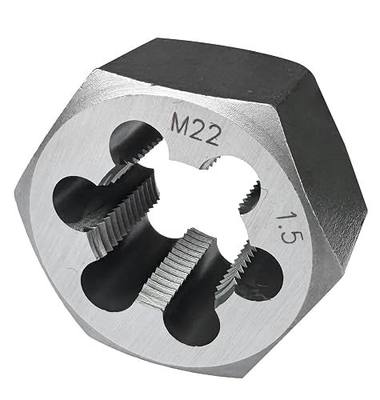 Metric M22 x1.5 Right Hand Hex Die for Fixed Die Screw Cutting & Tapping Repair Tool, Gcr15 Alloy Steel