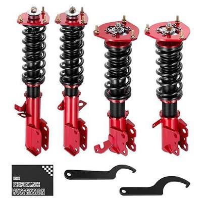 BDFHYK Coilovers Compatible with Toyota Corolla 1987-2002, Shock Absorber Replacement 4 PCS, Adjustable Height Coilovers Suspension Kit Lowering Kit, Black & Red