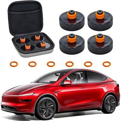 REEVAA Lifting Jack Pad for Tesla Model Y (New Y Juniper)/3/S/X 2013-2026, Odorless and Long Lasting TPU Material, Protect Battery and Chassis, Must-Have Tesla Accessories, 4 Pucks