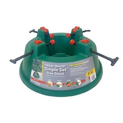 Simple Living Solutions Christmas Tree Stand for Real Trees up to 8 ft – Heavy Duty Plastic Base with Wide Mouth Water Reservoir, Easy Screw Clamp System, Low Profile Stable Design