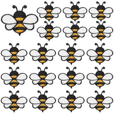 AUGSUN 30Pcs Bee Iron on Patches Spring Insect Embroidered Sew Applique | Insect Bee Repair Patches, Spring Summer Embroidered Crafts, For Clothing Jacket Jeans Backpack Hat Decoration