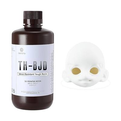 RESIONE Tough 3D Printer Resin, 3D Printing Liquid for BJD & Articulated Figures – Non-Yellowing, Wear Resistant, Drop-Resistant, ABS-Like UV Resin for LCD DLP MSLA Printers, Ultra White, 1KG