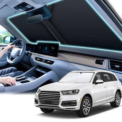 SINGARO 300T Universal Car Windshield Sun Shade, Foldable Reflective for Windshield & Window Shades with Overlapping Design, Car Interior Accessories (58" L x 32" W)