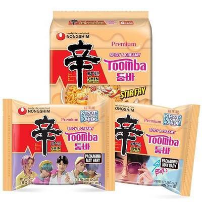 Nongshim Shin Ramyun Toomba Noodles, Creamy Korean Mac and Cheese Style Noodles, Gentle Kick of Spice, Korean Stir Fry Style Instant Noodles, 4.83 oz (Pack of 4), Packaging May Vary.