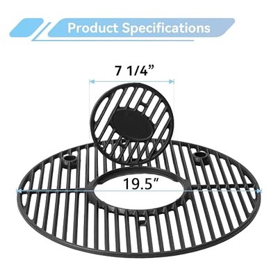 Round Grill Grate for Akorn Grill: 19.5" Heavy Duty Cast Iron Grill Grate for Kamado Grill Accessories Fits Chargriller 16620, Expert Kamado, Pit Boss K24, Louisiana Grills K24