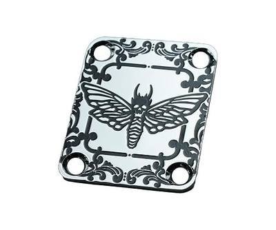 Guyker Guitar Neck Plate, 4-Holes Stainless Steel Electric Guitar Bass Neck Joint Plate NeckPlate Replacement Part (GN002, Chrome)