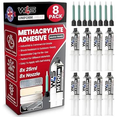 Wired4Signs Methyl Methacrylate Adhesive 8 Pack 25ml Each High Strength Metal Plastic Glue Fast Cure Heavy Duty MMA Bond for Marine Repair DIY and Construction Projects