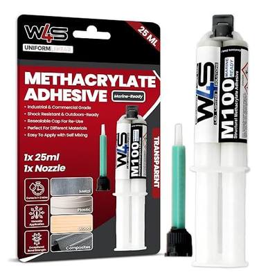 Wired4Signs MMA M100 Methyl Methacrylate Adhesive 25ml High Strength Fast Curing Glue for Metal Plastic Ceramic Marine Sign Repair Construction Epoxy Alternative Cartridge Kit