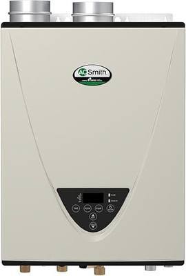A. O. Smith Tankless Water Heater Natural Gas - Endless Instant Hot Water up to 10 GPM - Integrated Recirculation Pump - Indoor Condensing 199,000 BTU ProLine® XE ATI-540P-N