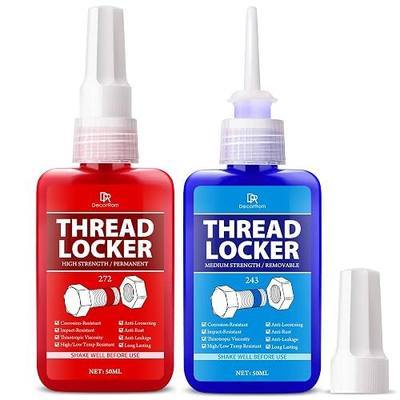 Thread Lock Kit (272 & 243) - 3.38 oz/100ml Medium & Strong Strength Removable Threadlocker - Secure Nuts, Bolts & Fasteners - Prevents Loosening, Leakage & Corrosion - Anaerobic Curing Thread Locker