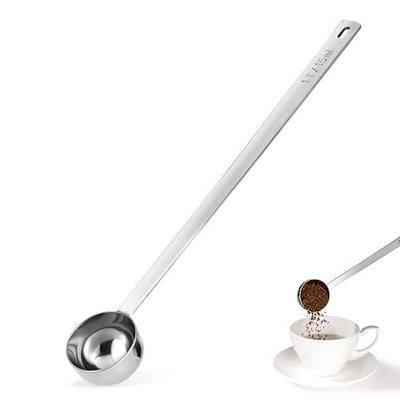 Long Handle Coffee Scoop, 18/8 Stainless Steel Food Grade Measuring Spoon for Coffee Beans Powders Sugar, 9.9in Long Metal Scoop Tablespoon for Easy Container Reach (1tbsp/ 15ml)
