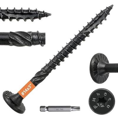 #14 x 3 Wood Structural Lag Screws | 54Pcs Star Drive Decking Wood Screws, Rust Resistant Timber Screws for Timber/Log/Landscaping Wood