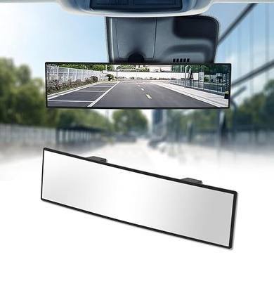 Rear View Mirror, Chrome Anti-glare Panoramic Rear Mirrors Universal 12 Inch Convex Car Interior Clip on Extra Big Wide Angle Rearview Mirror Extender to Reduce Blind Spot for Car SUV Trucks
