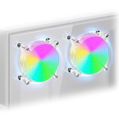 2PACK 120mm 4.72" PC 5V USB Small Fans with Magnetic Screws Quiet Colorful LED Cooling Fans for Mini PC Router Cabinet Play Station A/V Equipment Tablet TV Ventilation and More