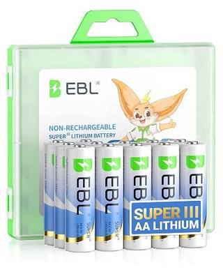 EBL AA Lithium Batteries 3700mAh, 1.5V Longest Lasting Double A Battery Upgraded Super Ⅲ Lithium AA Batteries for 1.5V Devices, Blink Camera, Doorbell, 12 Pack Non-Rechargeable