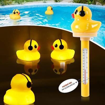 Floating Pool Thermometer, Solar Duck Water Temperature Thermometer,Large Size Easy Read Swimming Pool Thermometer at Night,Pro Pond Thermometer,Floating Water Thermometer for Hot tub,Spa-1PC