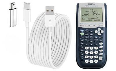 Replacement Lost USB Power Charger Data Cable For Texas Instruments Calculator TI-84 Plus CE Charger, TI84 Plus CE TI 89 Titanium Graphing Calculator Charging Cord, TI Nspire CX II Charger 5FT (White)