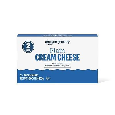 Amazon Grocery, Plain Cream Cheese, 8 Oz, 2 Pack