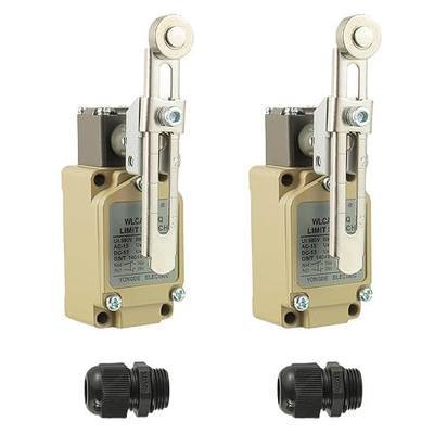 WLCA12-2-Q Adjustable Roller Lever Arm Limit Switch | 380V 10A NC-NO Momentary (Pack of 2)