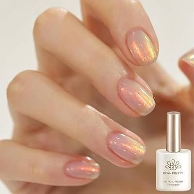 Born Pretty Aurora Gel Nail Polish Shimmer Glitter Iridescent Gel Polish | Soak Off Nail Gel for Salon Manicure and Nail Art DIY at Home,Long-Lasting,Easy&Smooth to Apply,High Gloss Shine