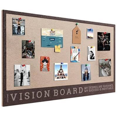 Minimalist Vision Board Felt Dream Board-Premium DIY Vision Boards,Vision Board Supplies,Vision Board Kit Bottom Plate,23.6x15.7 inches(Brown+Camel)