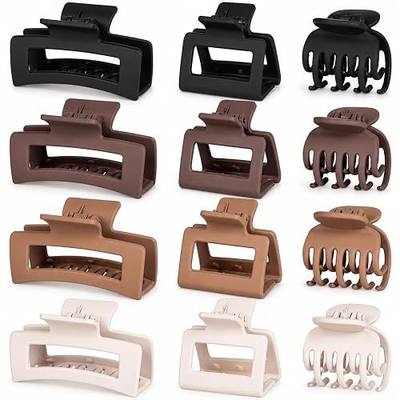 12 Pcs Hair Clips for Women 3 Styles Small Medium Large Claw Clips for Thin Thick Hair, Strong Hold Non-Slip Matte Hair Accessories