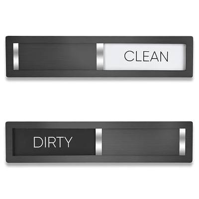 Dishwasher Magnet Clean Dirty Sign, 304 Stainless Steel, Matte Black | Matte Finish, High Contrast, Strong Magnet, Stays Firm. Matches Black Dishwashers