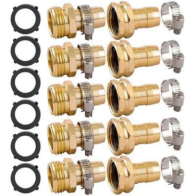 Garden Hose Repair Connector Kit, Fit for 3/4" or 5/8" Garden Hose Fitting | 5 Set Male and Female Hose Adapter, Water Hose Repair Kit with Clamps
