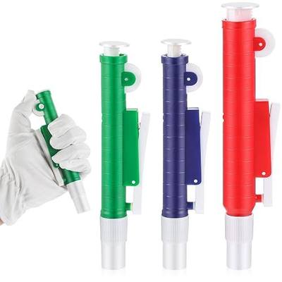 Teenyyou 3 Pcs 2ml 10ml 25ml Scientific Pipette Pumps, Lab Pipettes, Fit Plastic or Glass Pipettes (Red, Blue, Green)