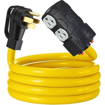 Kanayu 10ft 50 AMP to 20 AMP 110V RV Distribution Adapter NEMA 14-50P to 4x5-20R/ 5-15R 4 Prong RV Generator Dryer Wall Socket for Four Household Outlet with 20amp Circuit Breaker