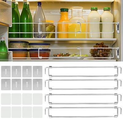 Gezen 4 Packs RV Refrigerator Bars, 12.4"-22.5" Stainless Steel RV Fridge Tension Rods, RV Secure Adjustable Bars Travel Trailer Motorhome Camper Accessories, Prevent Spills and Mess