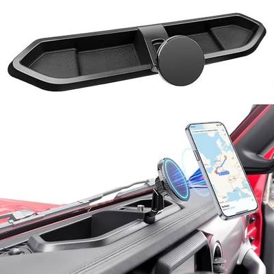 Magnetic Phone Mount Holder Fit for 2018-2023 Jeep Wrangler JL JLU&Gladiator JT Car Dashboard Multi-Mount Phone Holder Dash Tray for 2023 Jeep JL/JT Accessories(2018-2023 4X4, Not for 4XE)