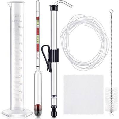 Teenyyou Auto Siphon Mini and Triple Scale Hydrometer, 6 Feet of Food Safe Tubing & Clamp and Plastic Test Jar, Brix and Gravity Test Kit for Wine, Home Brewing, Winemaking Kit, Liquid Transfer