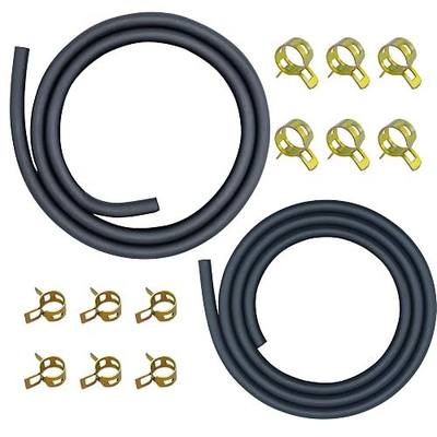 Strongthium 3/16 & 1/4 Gas Fuel Line Hose Set 2 Size Rubber Gas Tube with 12 Pcs Clamps for Lawn Mowers ATV Go-carts Mini Bikes 196cc 212cc 6.5hp 5.5hp 8hp 9hp 11hp 13hp Small Engines Generators
