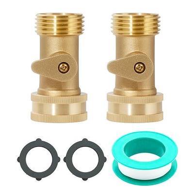 VANCOCO Garden Hose Shut Off Valve, 3/4" Male to Female Connector Heavy Duty Solid Brass Hose Shut Off Valve (2 Pack with 2 Rubber Washers)