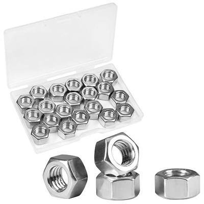 20pcs 3/8-16 Hex Nuts, 304 Stainless Steel,Coarse Thread Hexagon Nut,Hex Drive, UNC Small Nuts Fasteners,3/8 Replacement Nut, Right Hand,Tiny