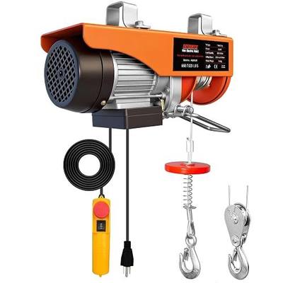 1320Lbs Electric Hoist,110v Electric Hoist Winch with 13ft Remote Control, Zinc-Plated Steel Wire,39.4 ft Lifting Garage Lift Hoist, Single/Double Slings Electric Winch for Factories, Warehouses