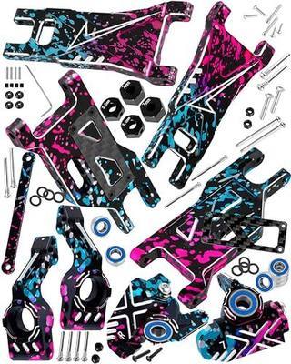 RC Upgrades Part for 1/10 Rustler 2WD/Rustler 2WD VXL,Stampede 2WD/Stampede 2WD VXL,Aluminum Suspension Arms & Caster Block,Steering Blocks,Rear Stub Axle Carriers w/Bearings,Colour