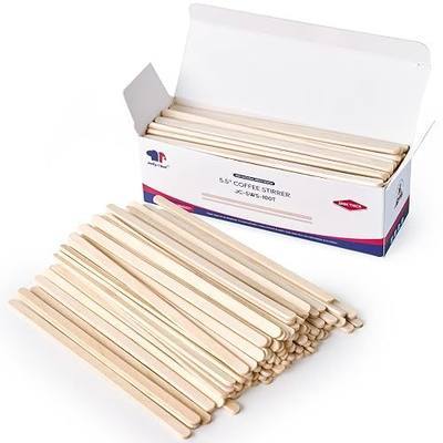 JOLLY CHEF 5.5 inch Wooden Coffee Stirrers 100 Count | Coffee Stir Sticks 2mm Thick Wood Stirring Sticks