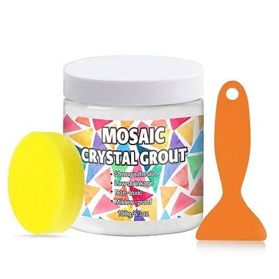OOTDART180g Mosaic Crystal Grout, Mosaics Tile Tools, Mosaic Tile Accessories – Essential for Handmade Grouting and Perfect for DIY Craft Projects (White, 6.3oz)
