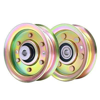 Antanekr 173437 532173437 Flat Idler Pulley for Craftsman Lawn Mower Tractor, Mower Pulley Fits Husqvarna Poulan 42” 44” Deck Replace 131494 532131494 173438 165888 LT16542 LT18452 LTH1342, 2 Pack