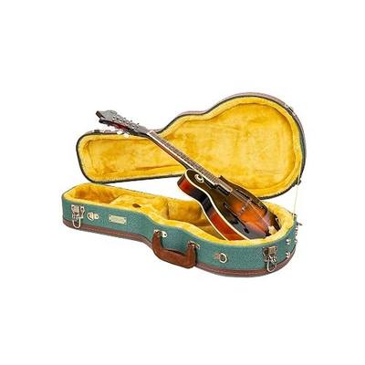 Crossrock Master Series F-Style Mandolin Case | Malachite Blue Tweed Exterior, Re-Engineered Wooden Shell, Leather Handle, Backpack Straps(CRW720MFMB)